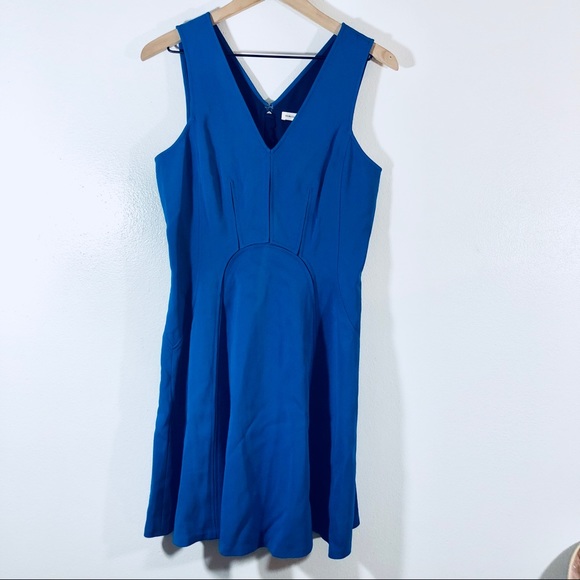 Rebecca Taylor Blue Surf V Neck Flare Dress - Picture 3 of 6